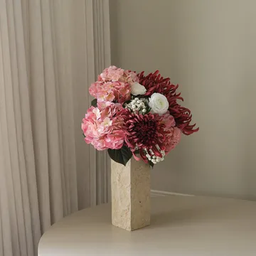 Rose reverie kunstig bukett - Hortensia, edderkoppkrysantemum, ranunkel, 77 cm - Botané