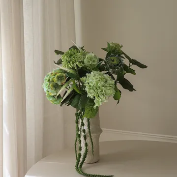 Sage Garden kunstig bukett - Hortensia-halvkaktusdahlia 112 cm, 10 stk - Botané