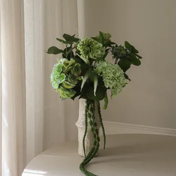 Sage Garden kunstig bukett - Hortensia-halvkaktusdahlia 112 cm, 10 stk - Botané