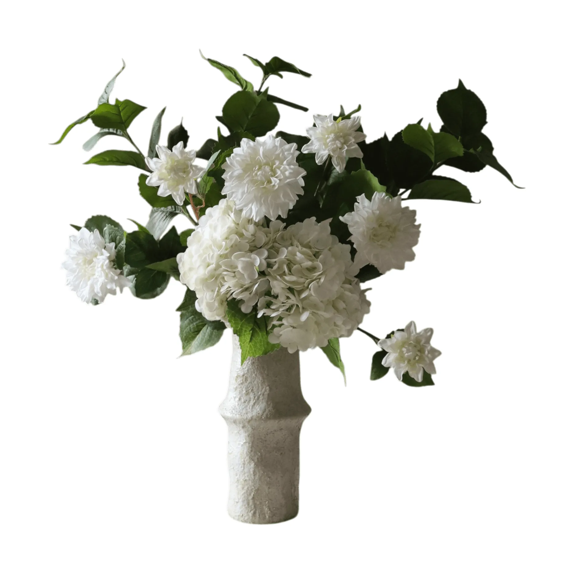 Soft Serve kunstig bukett, Hortensia-georginer, 8 stk Botané