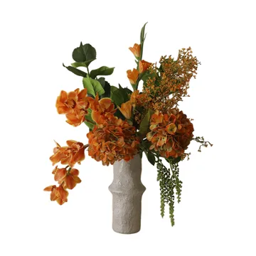 The Orangery kunstig bukett - Cymbidiumorkidé-gladiolus-hortensia, 85 cm, 10 stk - Botané