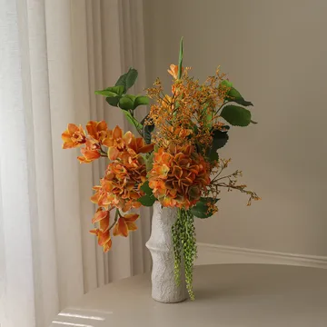 The Orangery kunstig bukett - Cymbidiumorkidé-gladiolus-hortensia, 85 cm, 10 stk - Botané