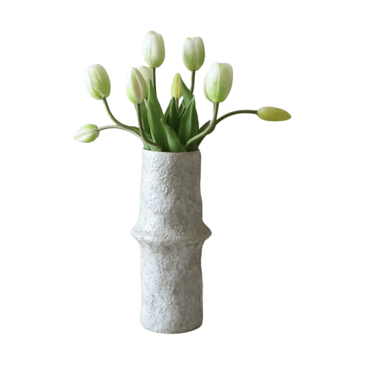 Tulipaner kunstig bukett - Hvit, 10 stk - Botané