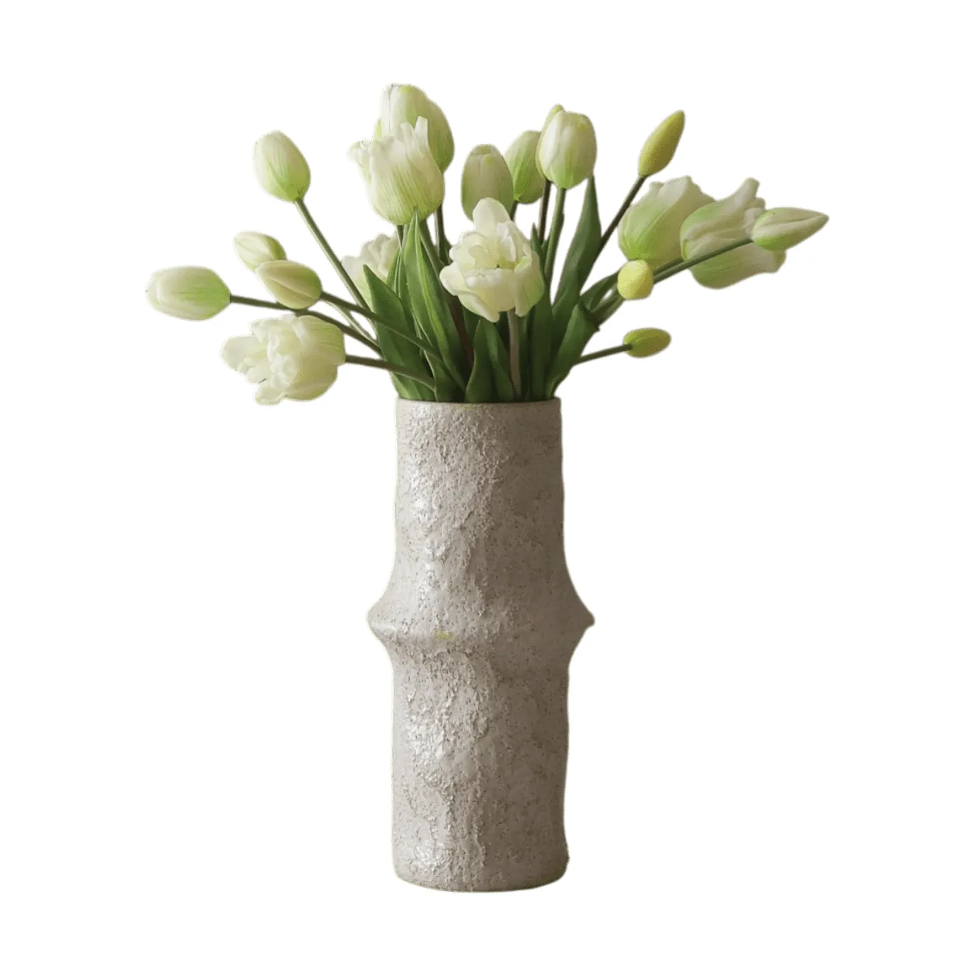 Tulipaner mixet kunstig bukett, Hvit, 20 stk Botané