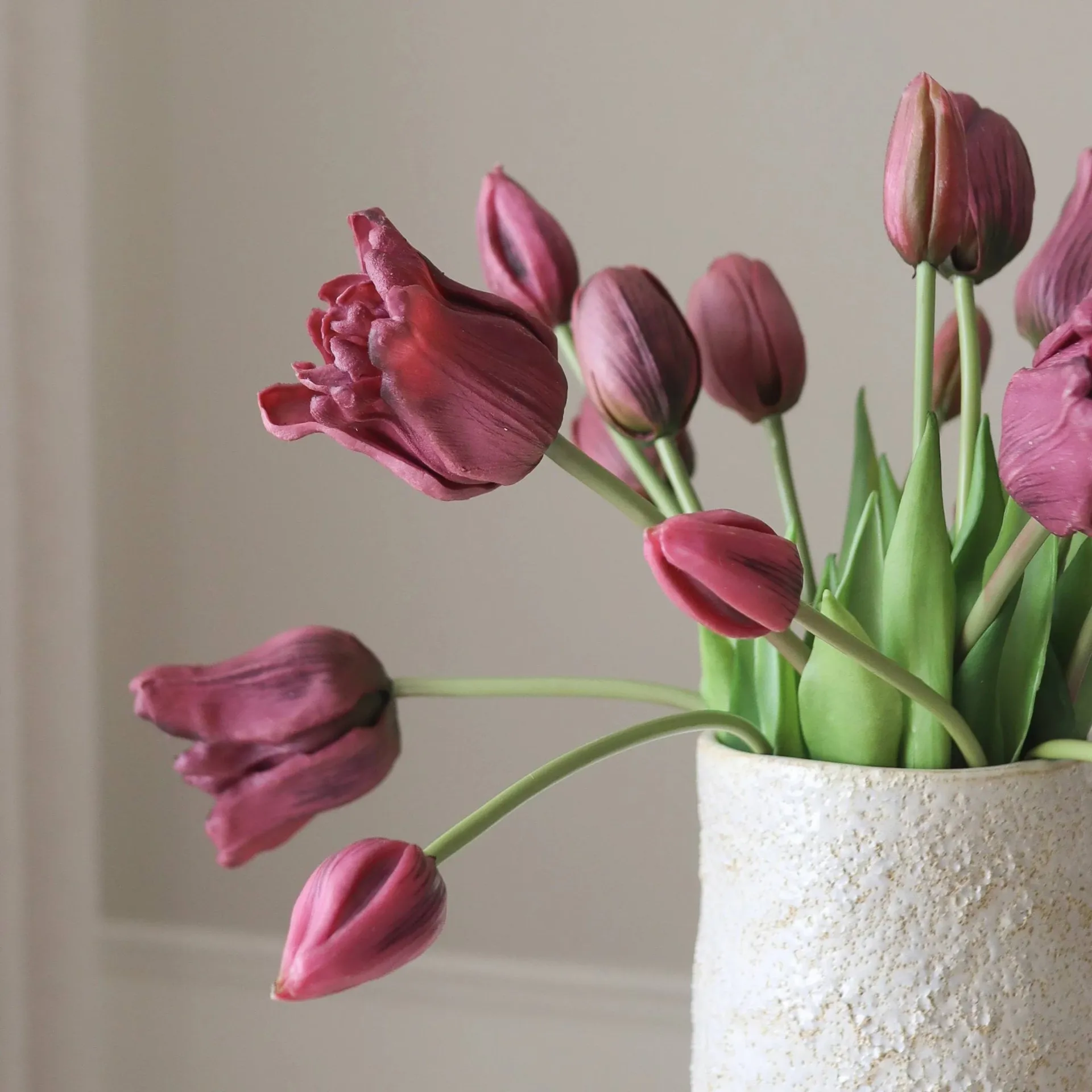 Tulipaner mixet kunstig bukett, Lilla, 20 stk Botané
