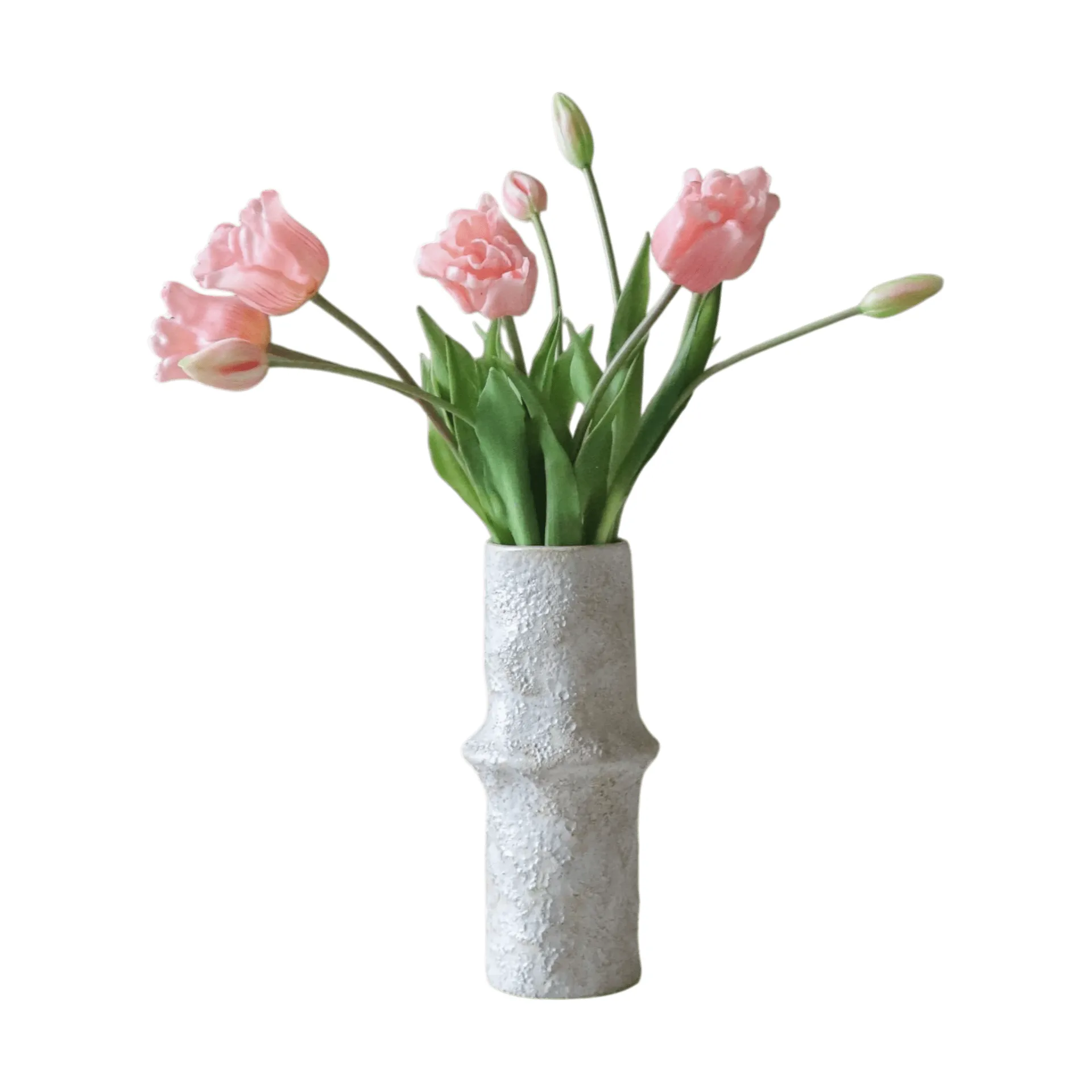 Tulipaner Triumph kunstig bukett, Lyserosa, 10 stk Botané