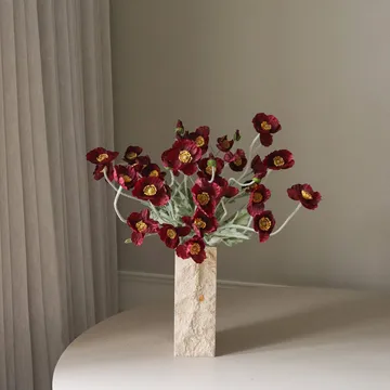 Vallmo kunstig bukett - Burgundy, 56 cm, 10 stk - Botané