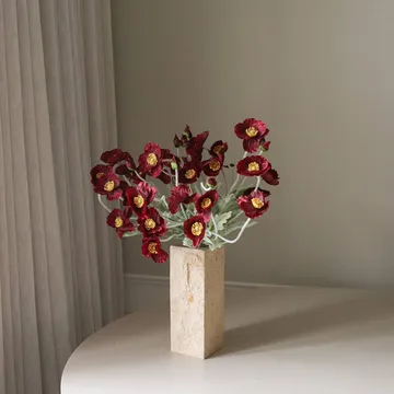 Vallmo kunstig bukett - Burgundy, 56 cm, 10 stk - Botané