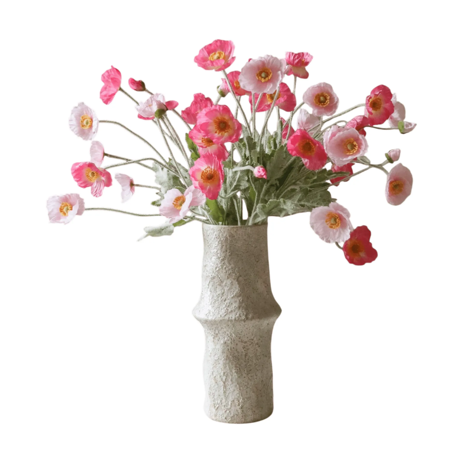 Vallmo kunstig bukett, Pink Pursuit, lys rosa-rosa, 10 stk Botané