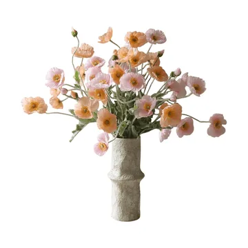 Vallmo kunstig bukett - Sorbet Kisses, lys rosa-korall 11 stk - Botané