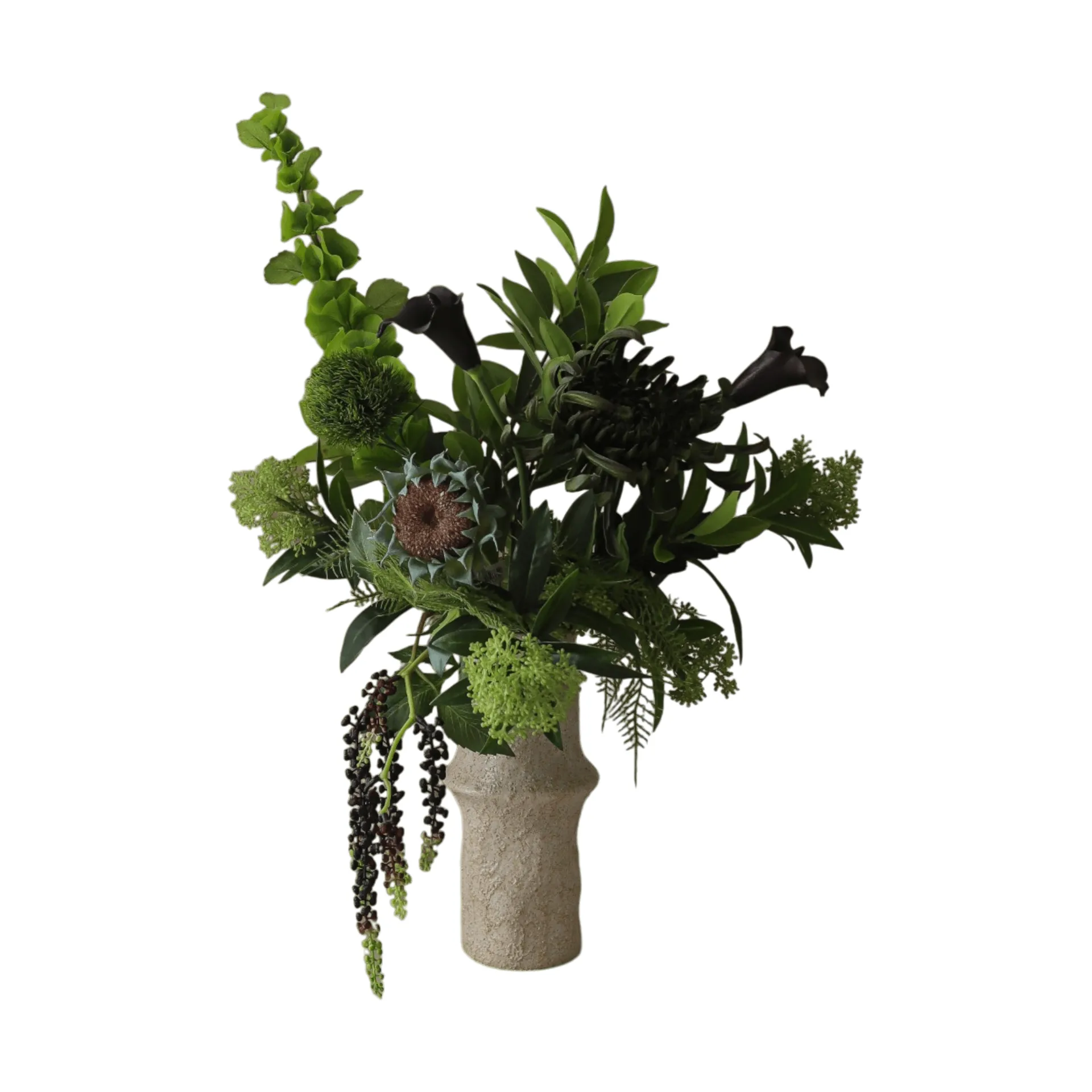 Verdant Noir kunstig bukett, Kalla-edderkoppkrysantemum-høstsolsikke, 92 cm, 13 stk Botané
