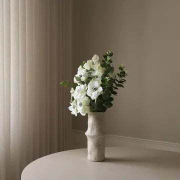 White Satin kunstig bukett - Anemone-eukalyptus 9 stk - Botané
