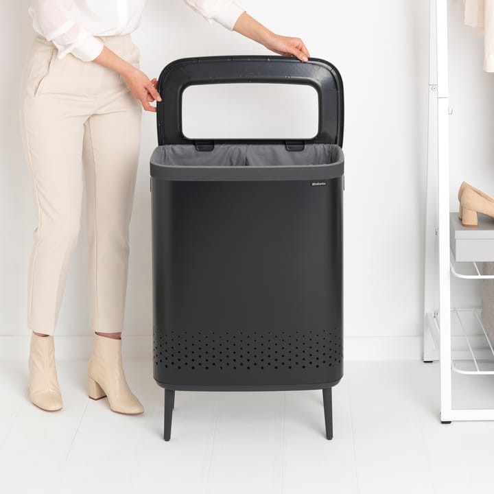 Bo skittentøyskurv high 2x45 L, Matt svart Brabantia