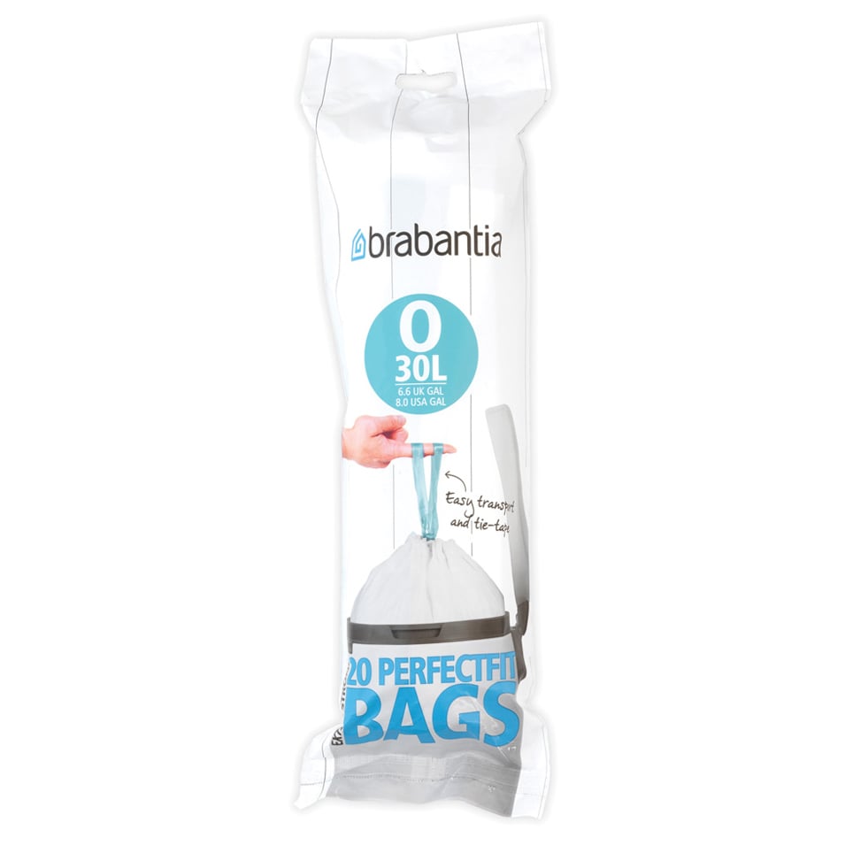 Brabantia avfallspose 30 liter | Skandinavisk Design | Pedalbøtter | Hvit