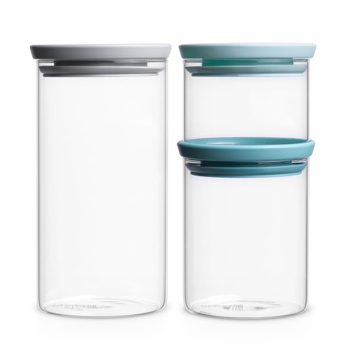 Brabantia glassboks 3-pakn., grå-blå Brabantia