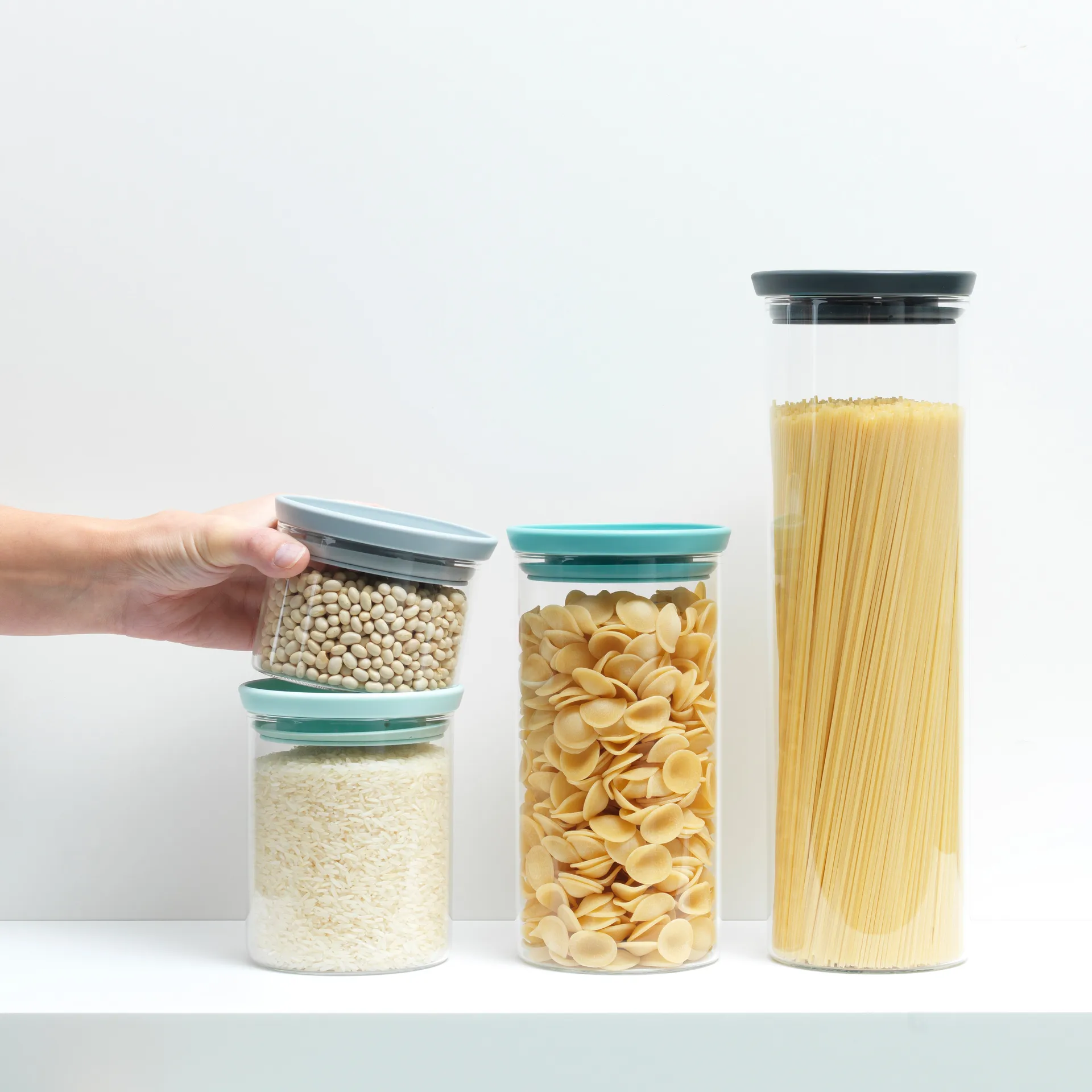 Brabantia glassboks 3-pakn., grå-blå Brabantia