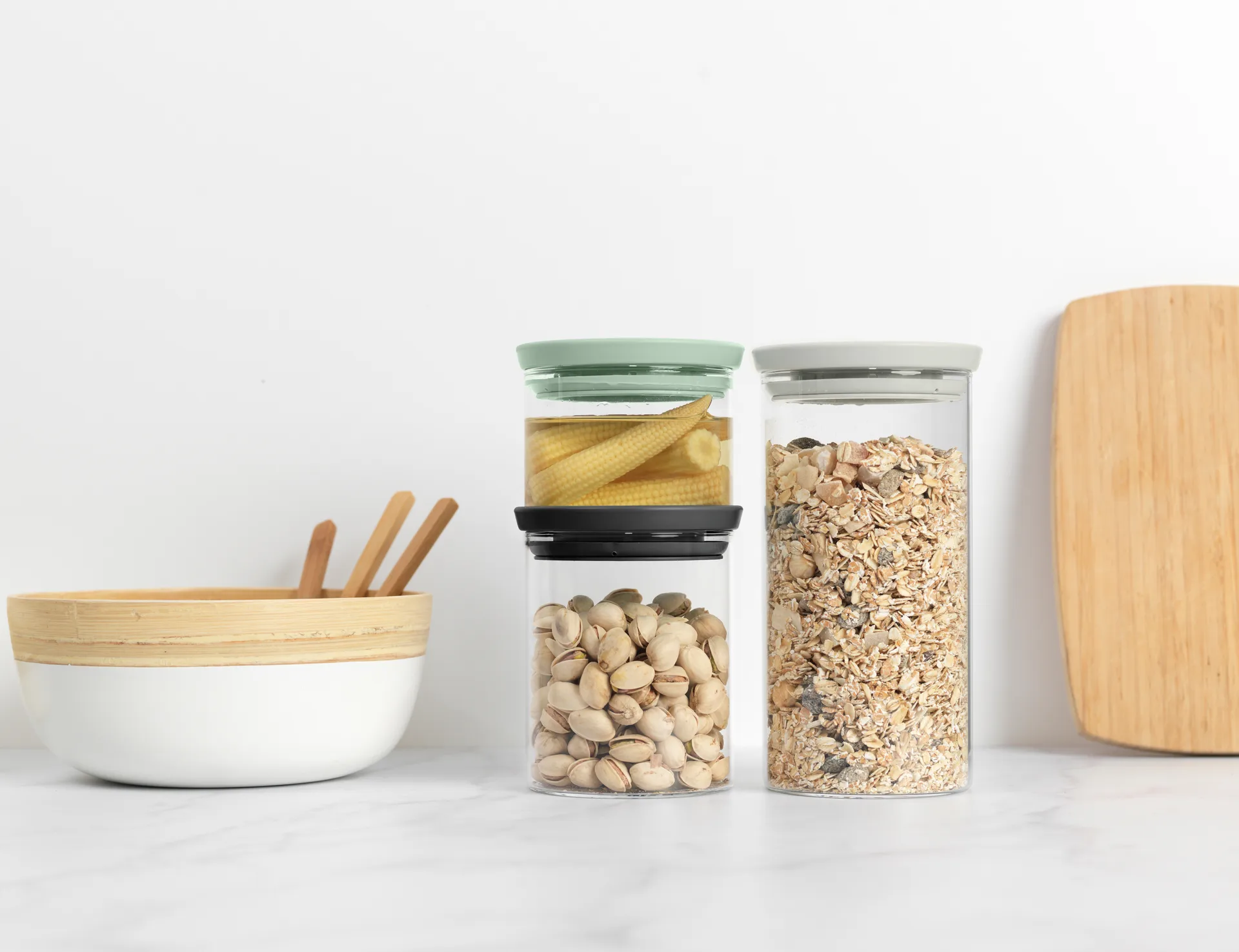 Brabantia glassboks 3-pakn., Svart-grå-grønn Brabantia