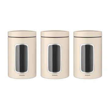 Brabantia oppbevaringsboks 1,4 liter 3-pakning - Soft beige - Brabantia