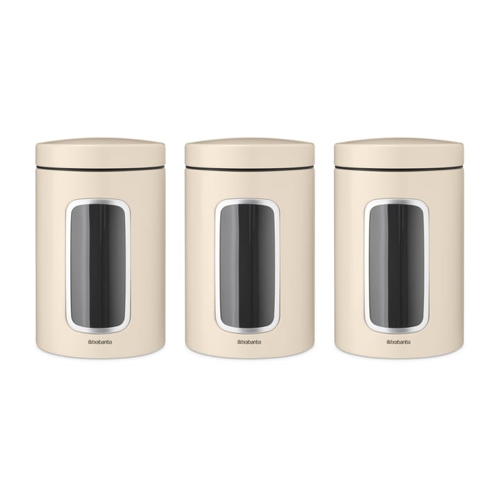 Brabantia oppbevaringsboks 1,4 liter 3-pakning, Soft beige Brabantia
