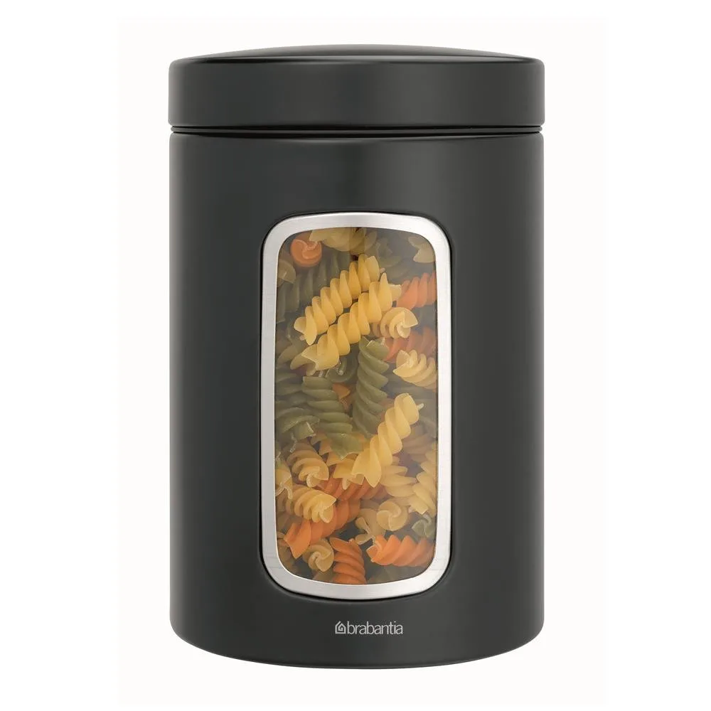 Brabantia oppbevaringsboks med vindu 1,4 liter, matt black Brabantia
