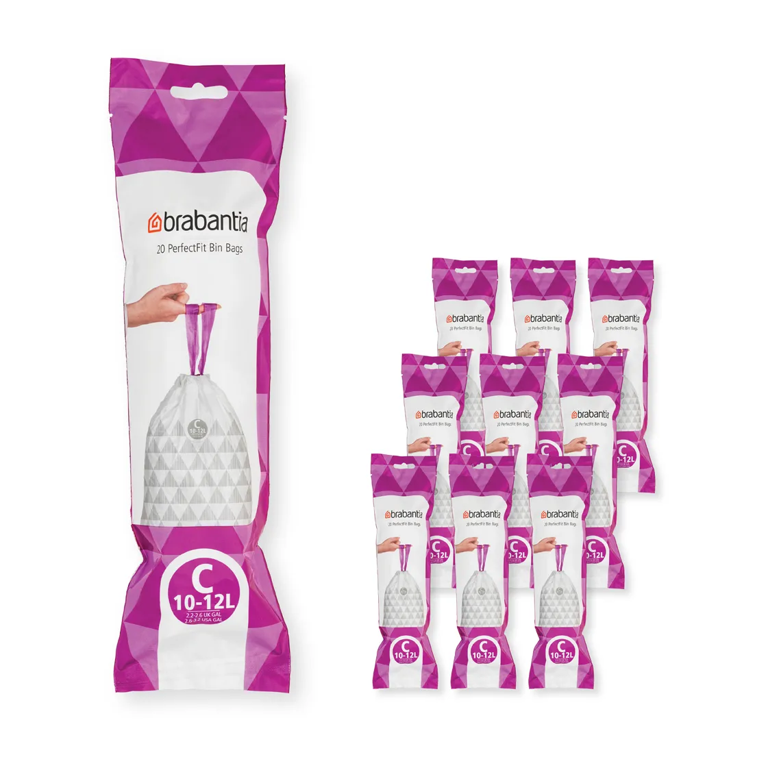 Brabantia PerfectFit avfallspose 200 poser, Modell c, 10–12 l Brabantia