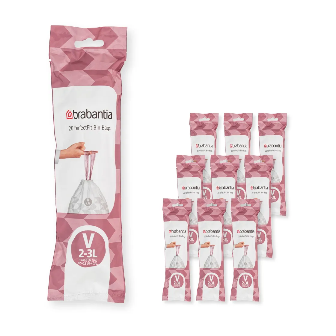 Brabantia PerfectFit avfallspose 200 poser, Modell V, 2–3 L Brabantia