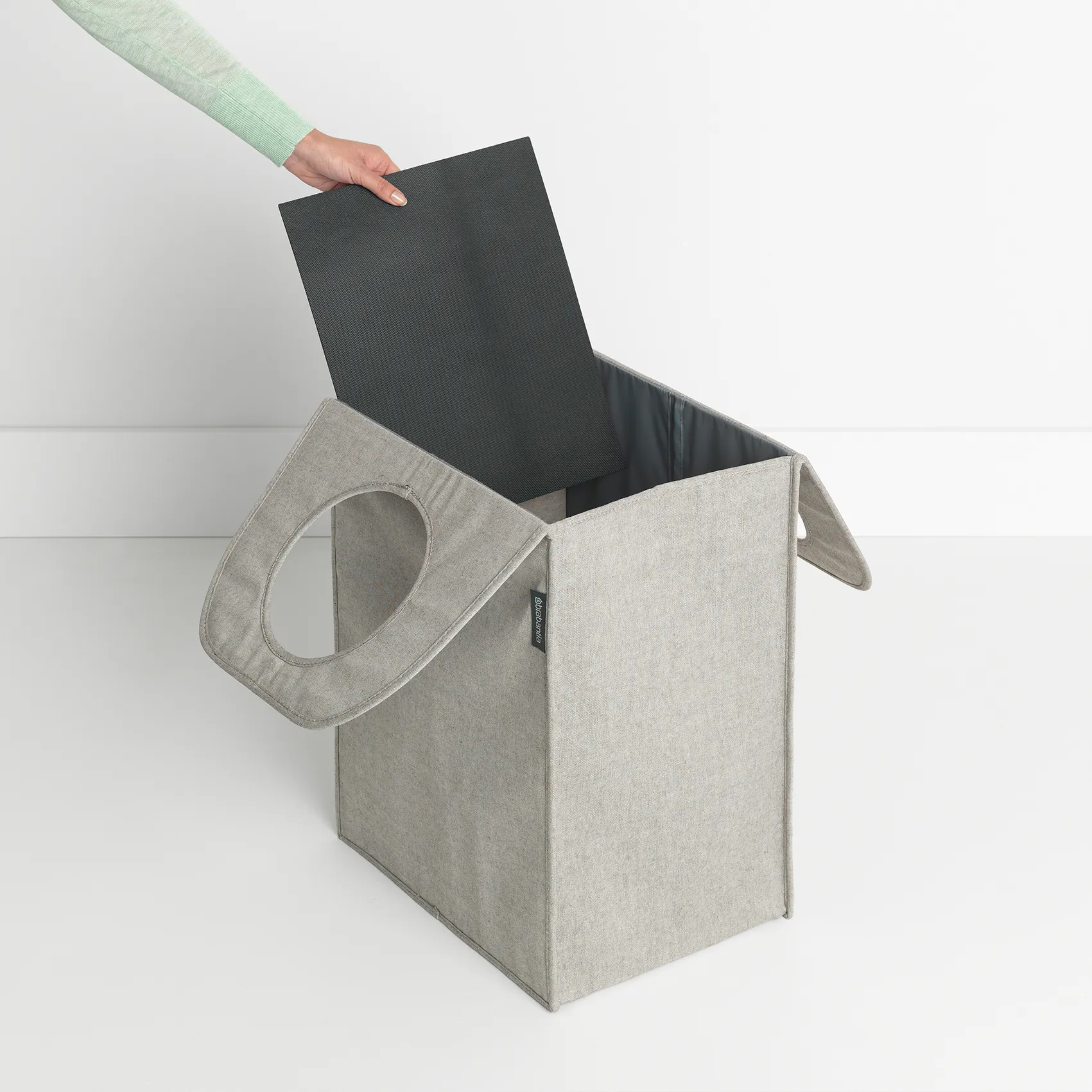 Brabantia skittentøyskurv stoff rektangulær 55 liter, Lysegrå Brabantia