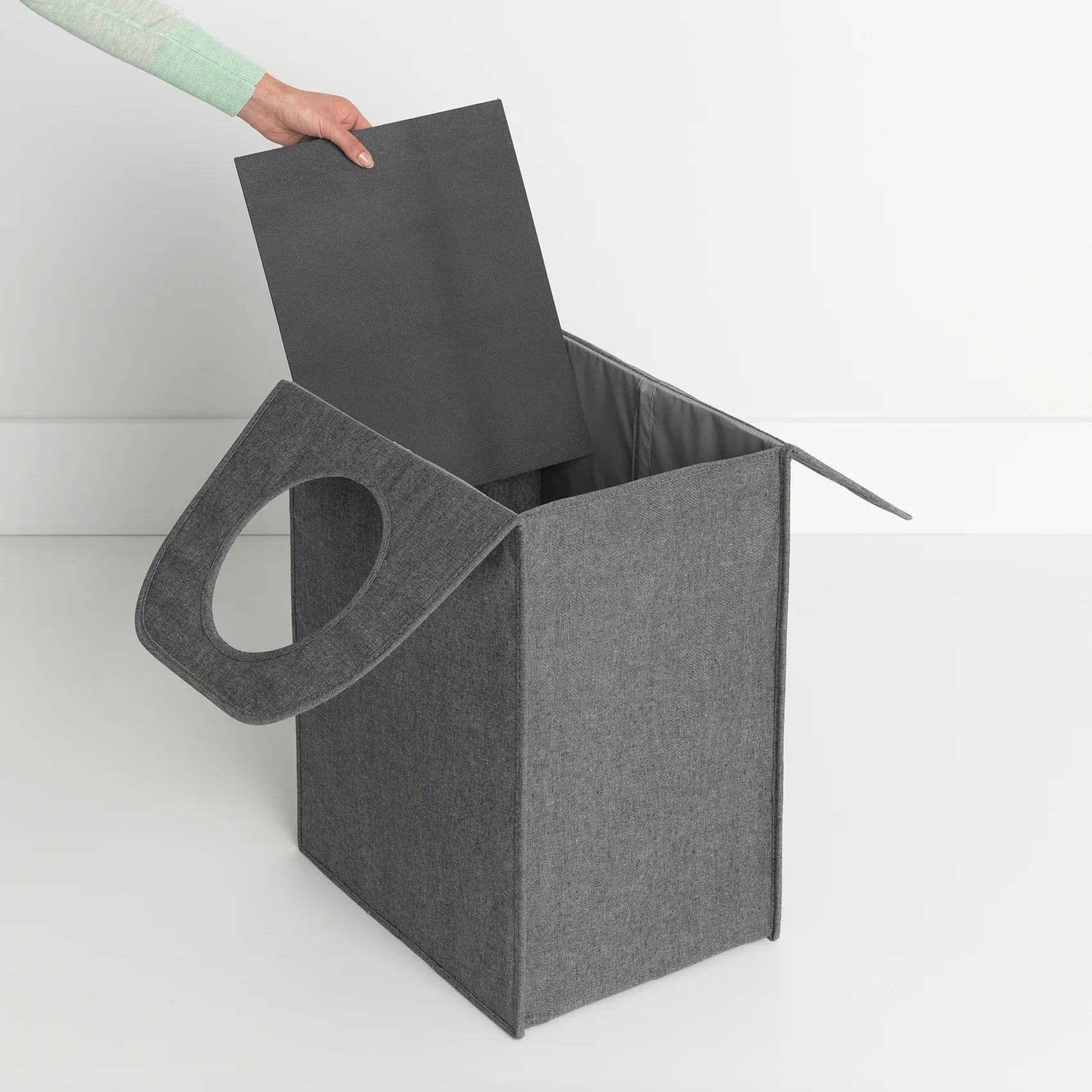 Brabantia skittentøyskurv stoff rektangulær 55 liter, Mørkegrå Brabantia