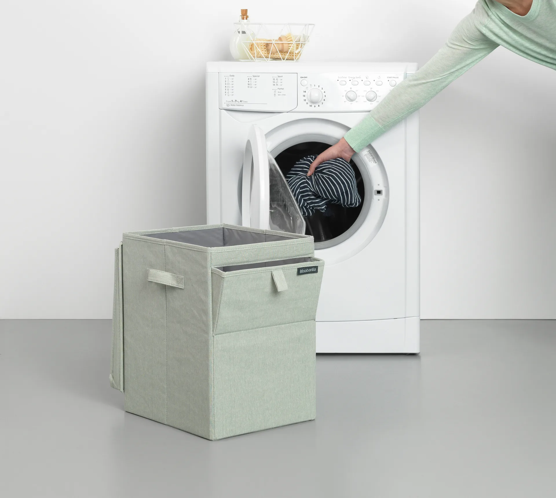 Brabantia stapelbar skittentøyskurv 35 liter, Grønn Brabantia