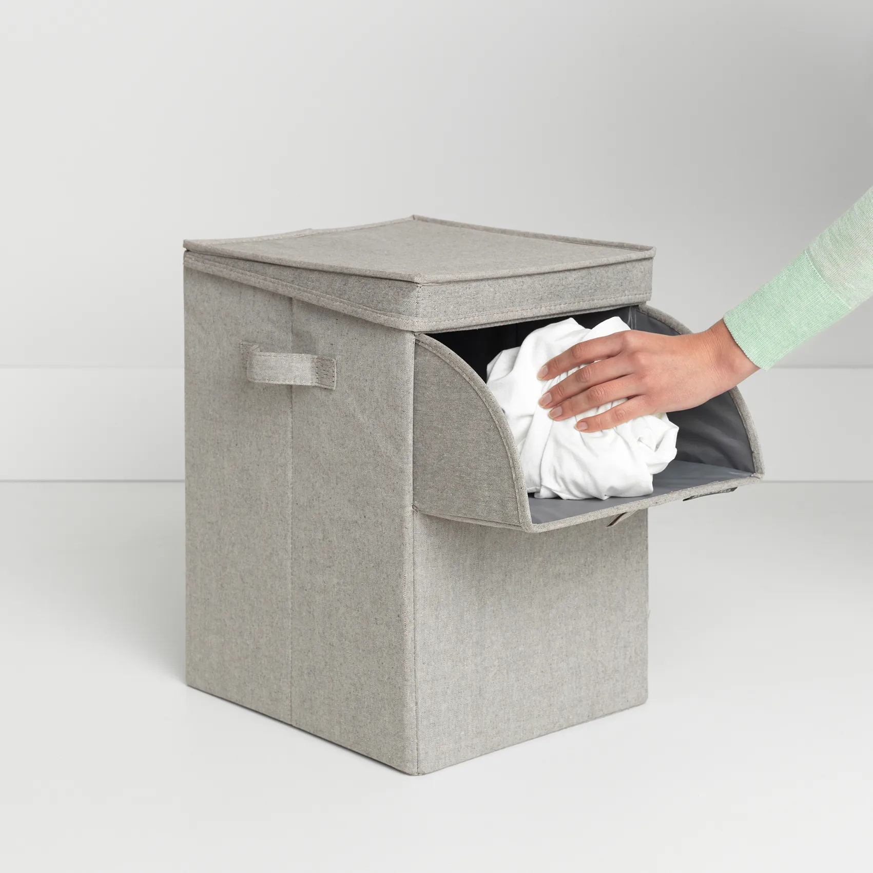 Brabantia stapelbar skittentøyskurv 35 liter, Lysegrå Brabantia