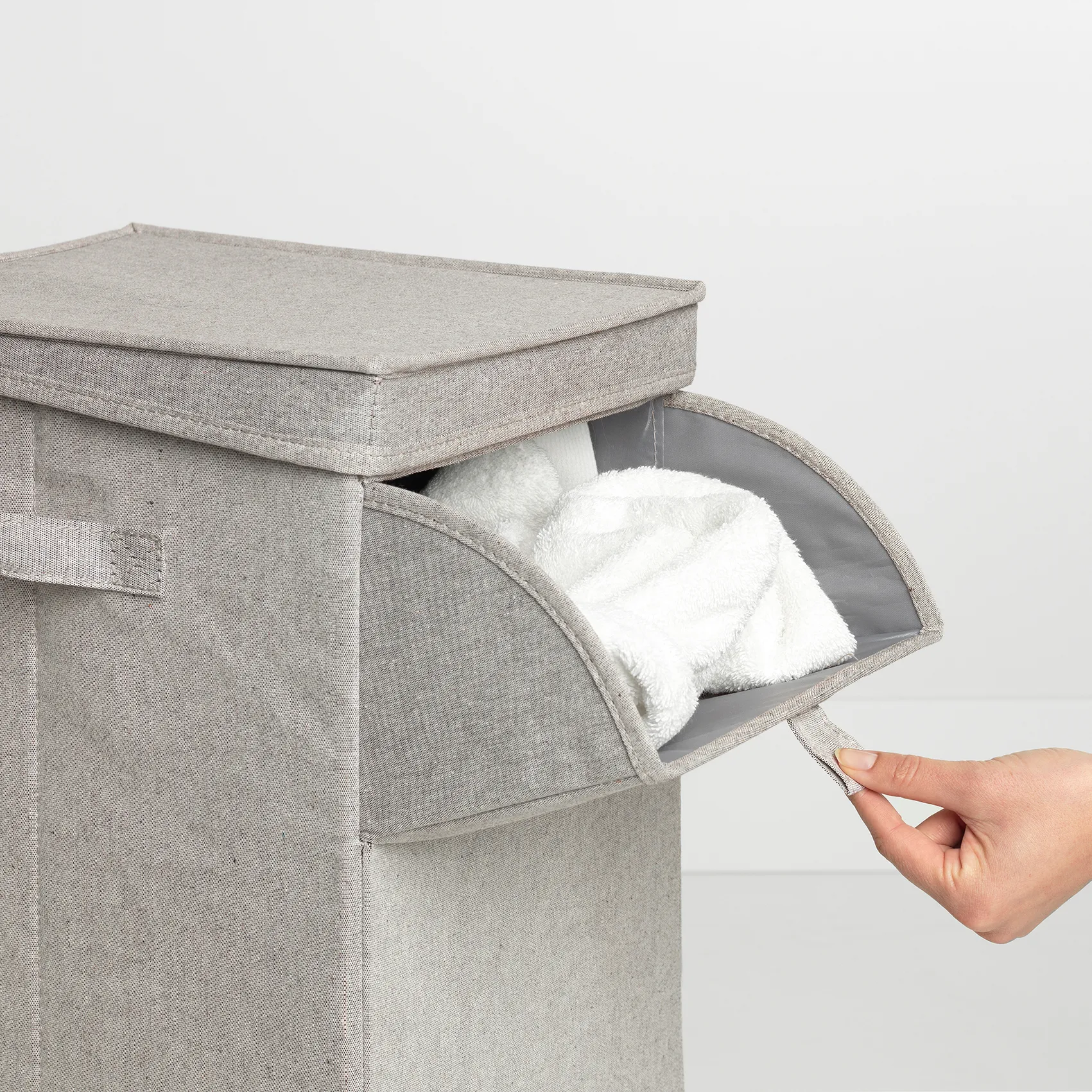 Brabantia stapelbar skittentøyskurv 35 liter, Lysegrå Brabantia