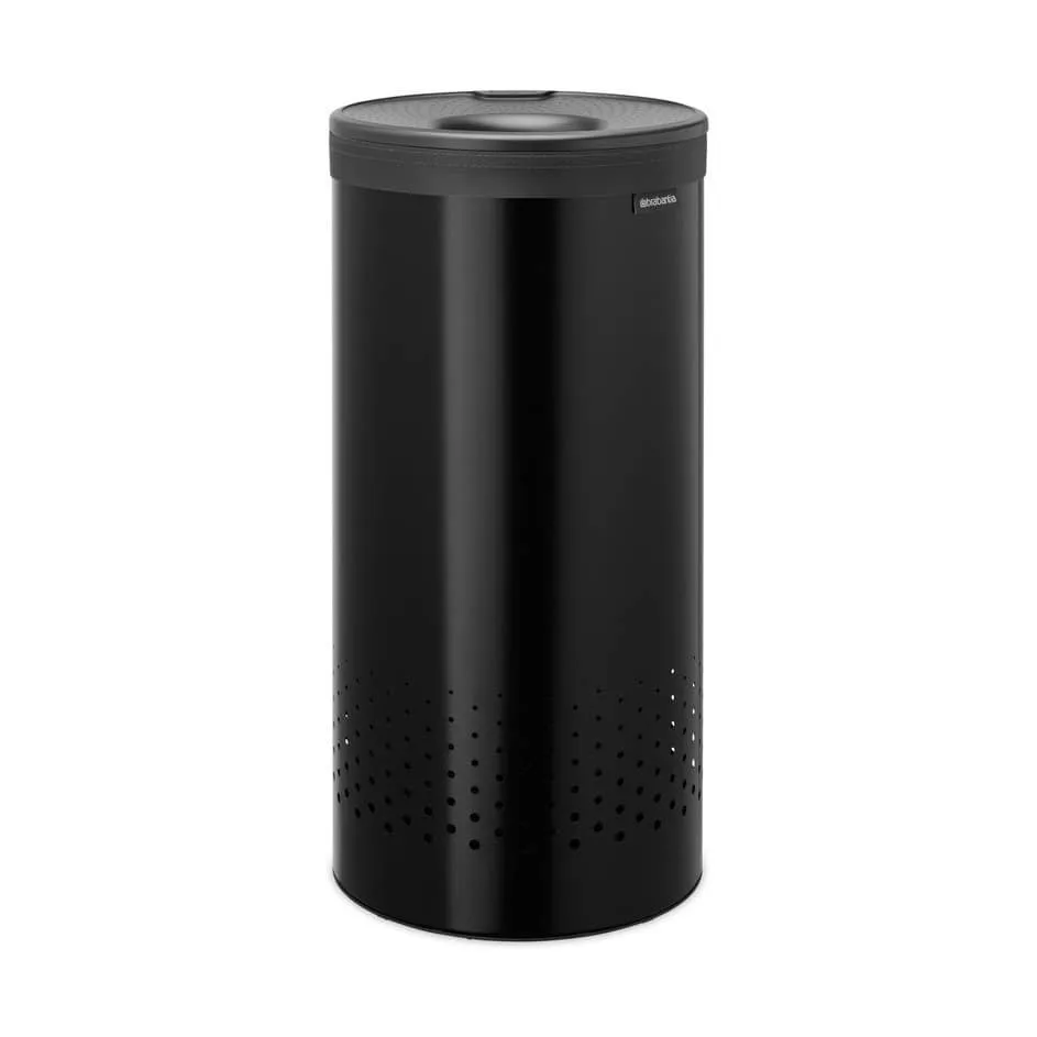 Brabantia vaskkurv med plastlokk 35 L, Mattsvart Brabantia