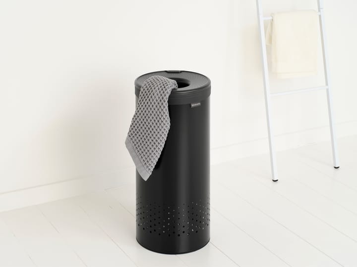 Brabantia vaskkurv med plastlokk 35 L, Mattsvart Brabantia