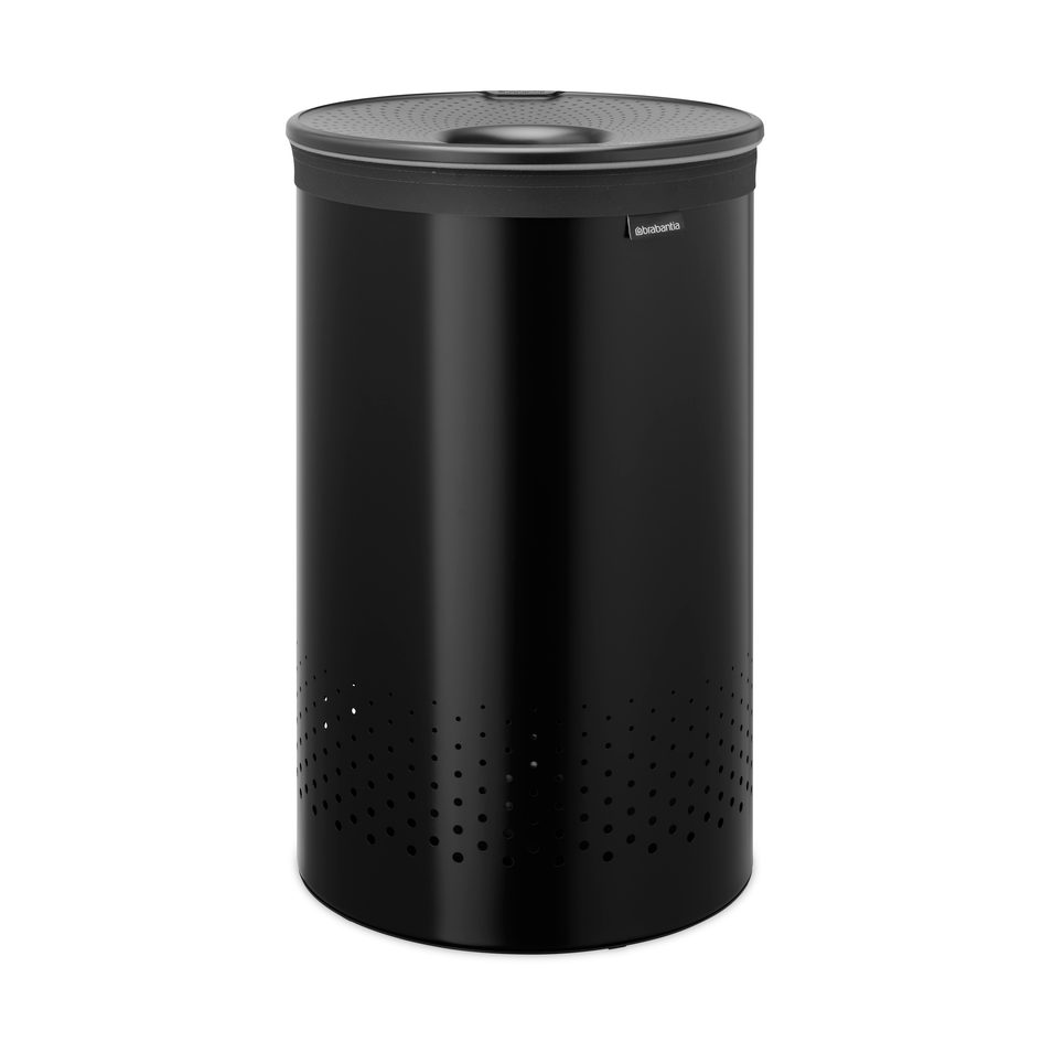 Brabantia 242380, 60 l, Rund, Stål, Sort, Sort, Stål
