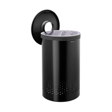 Brabantia vaskkurv med plastlokk 60 L - Mattsvart - Brabantia