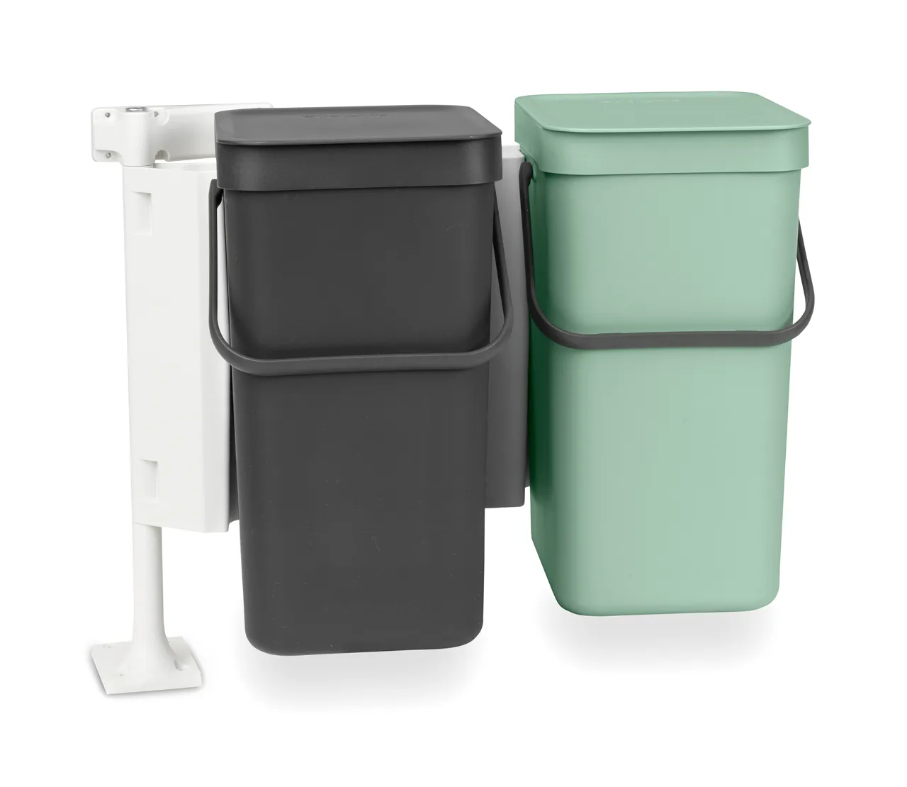 Innbyggingssystem Sort & Go 2x12L, Mörkgrå & Jade Green Brabantia