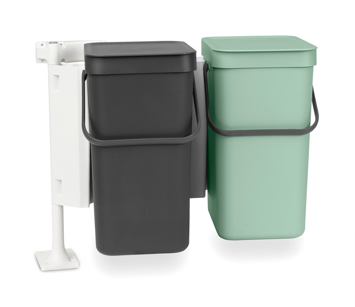 Brabantia Innbyggingssystem Sort & Go 2x12L Mörkgrå & Jade Green
