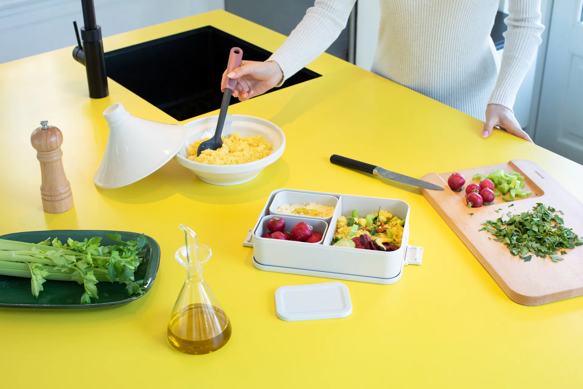 Make & Take bento matboks stor 2 L, Lysegrå Brabantia