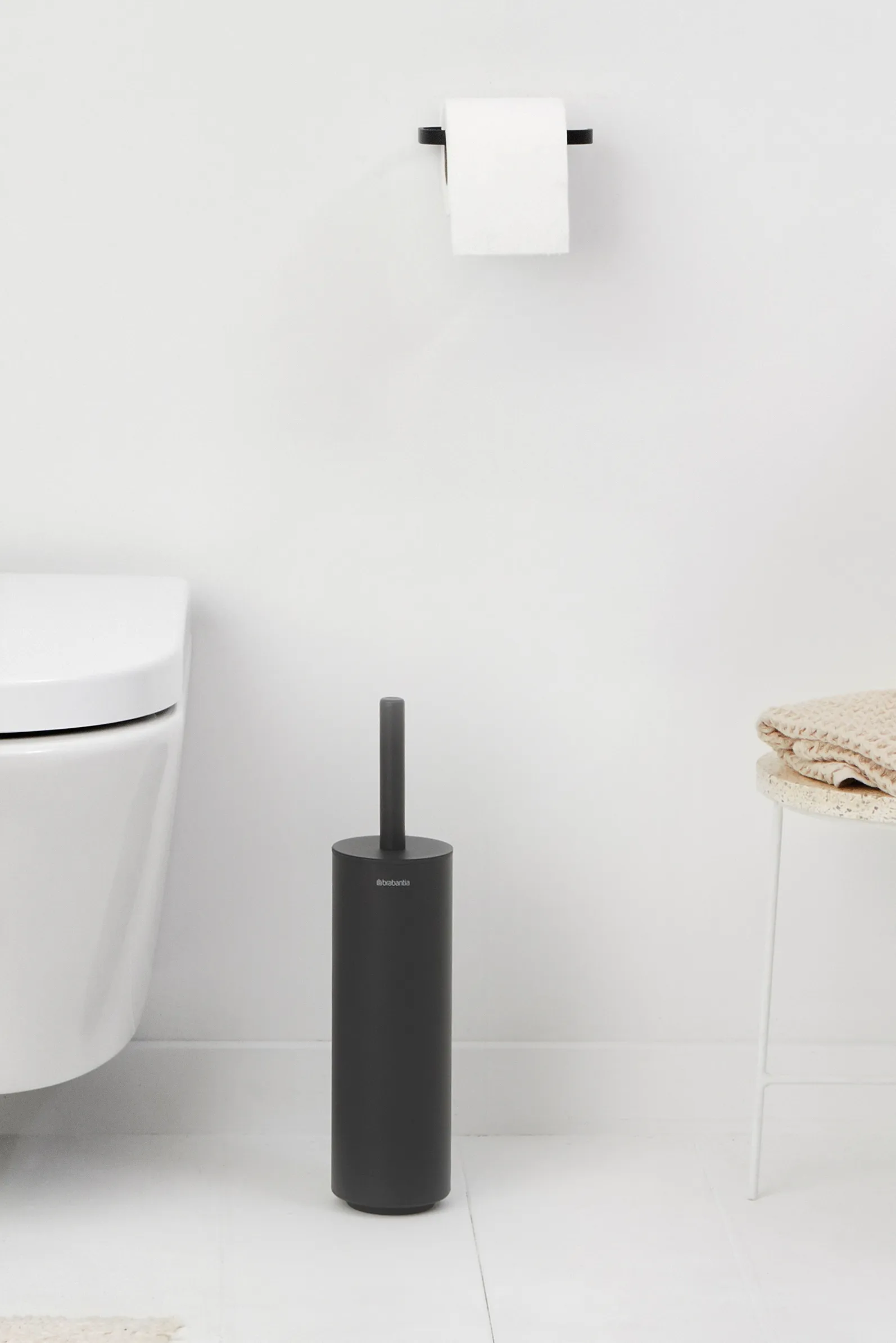 MindSet Toalettbørste med Holder, Mineral Infinite Grey, silicone Brabantia