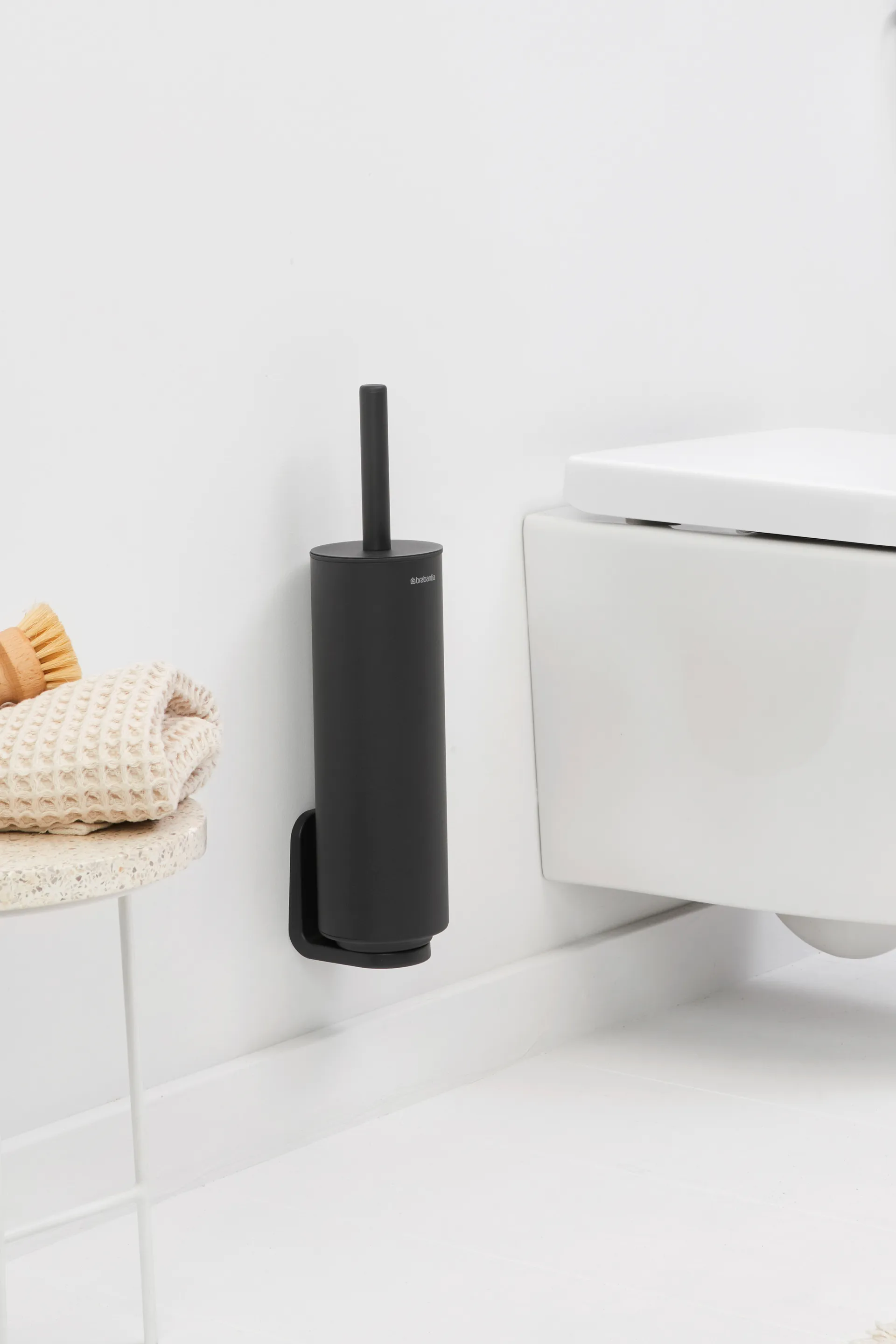 MindSet Toalettbørste med Holder, Mineral Infinite Grey, silicone Brabantia