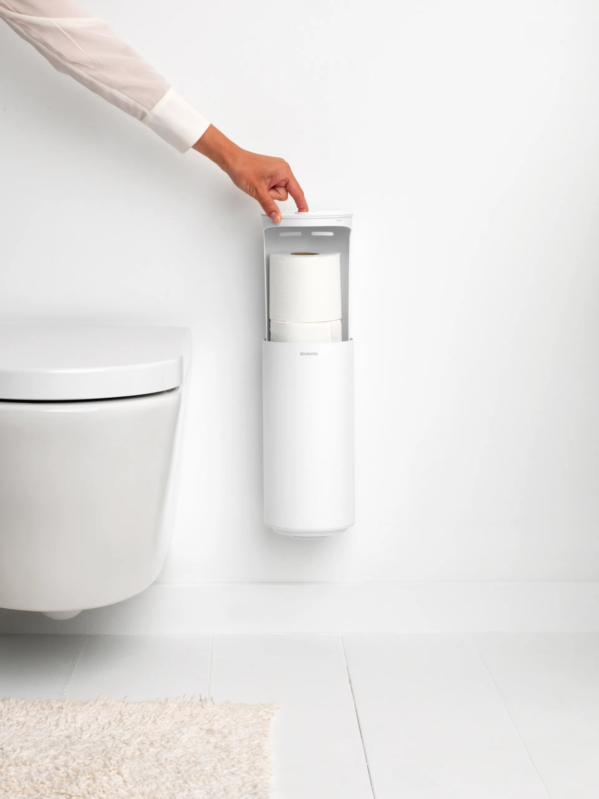 MindSet Toalettrullbeholder, Mineral Fresh White Brabantia