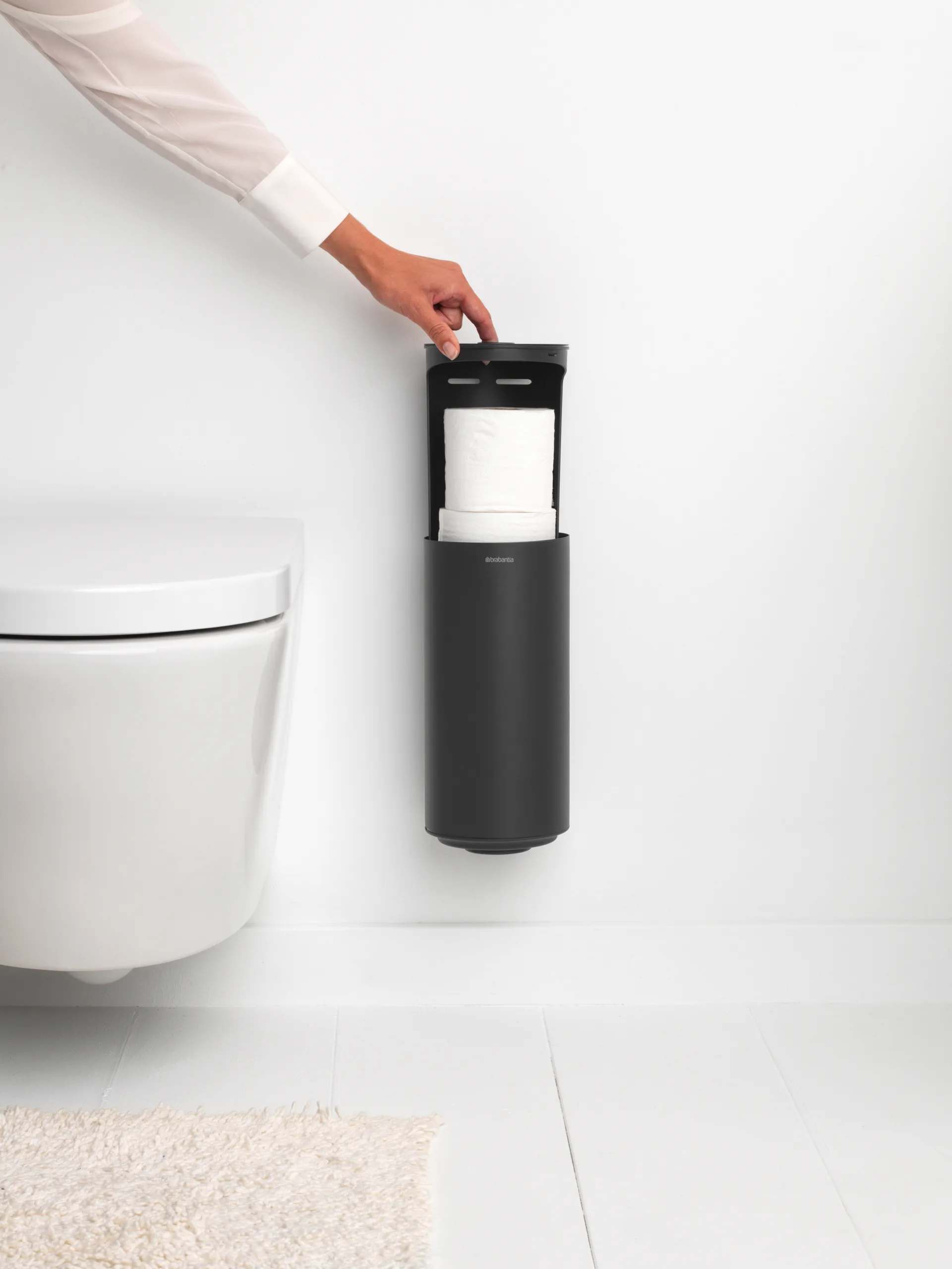 MindSet Toalettrullbeholder, Mineral Infinite Grey Brabantia