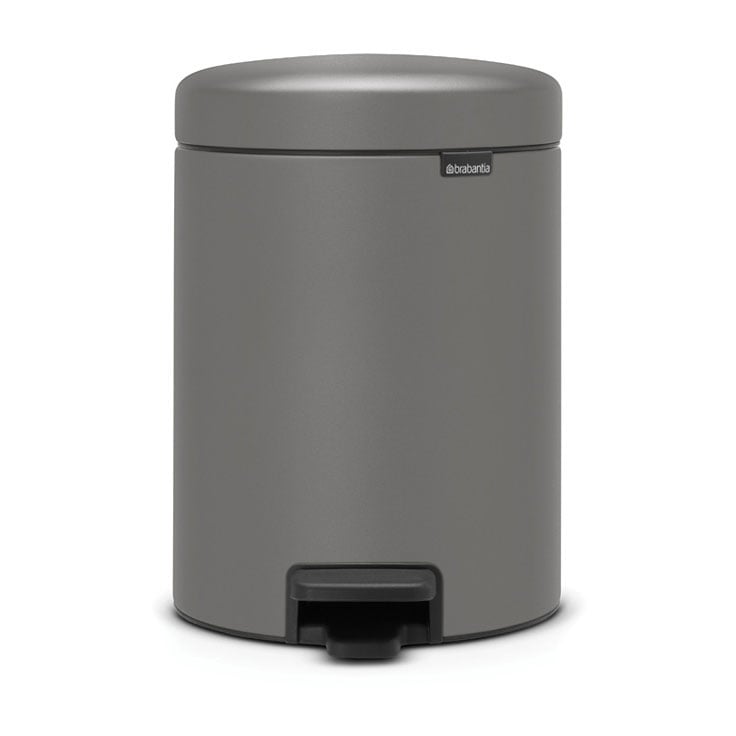 Brabantia 126284, 5 l, Rund, Plast, Grå, Plast, Pedal