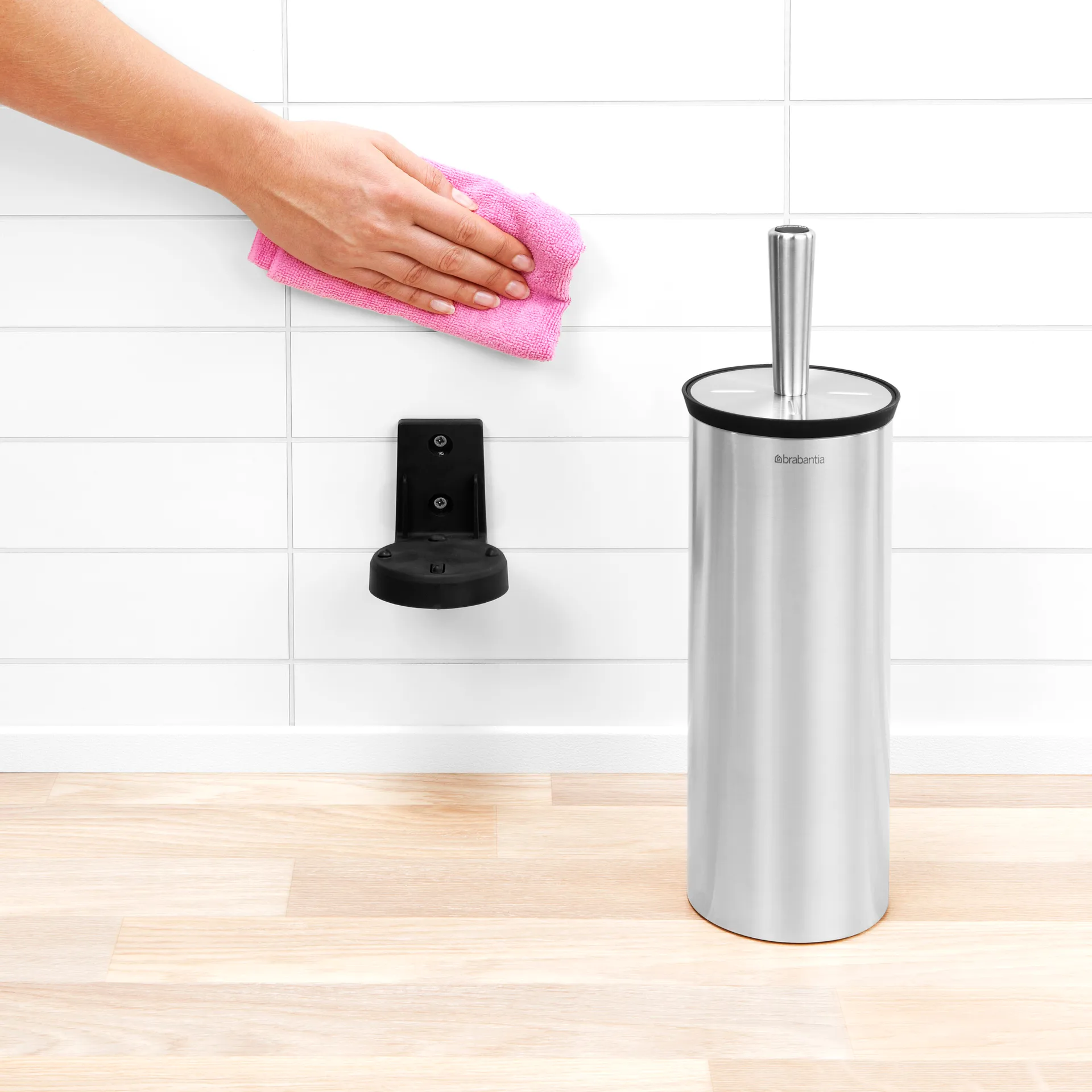 Profile toalettbørste med veggmontering, matt stål Brabantia