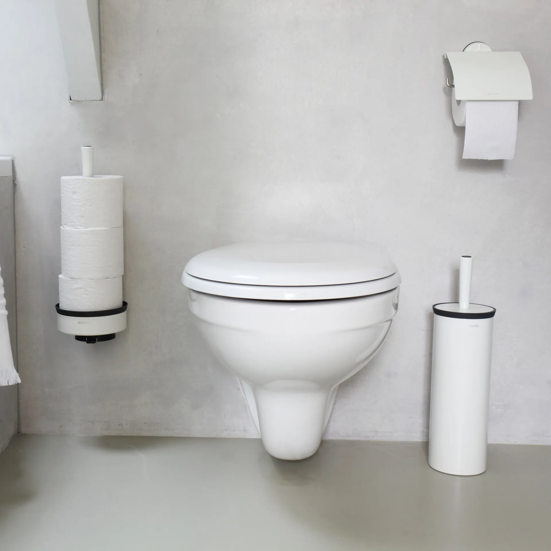 Profile toalettbørste med veggmontering, pure white Brabantia
