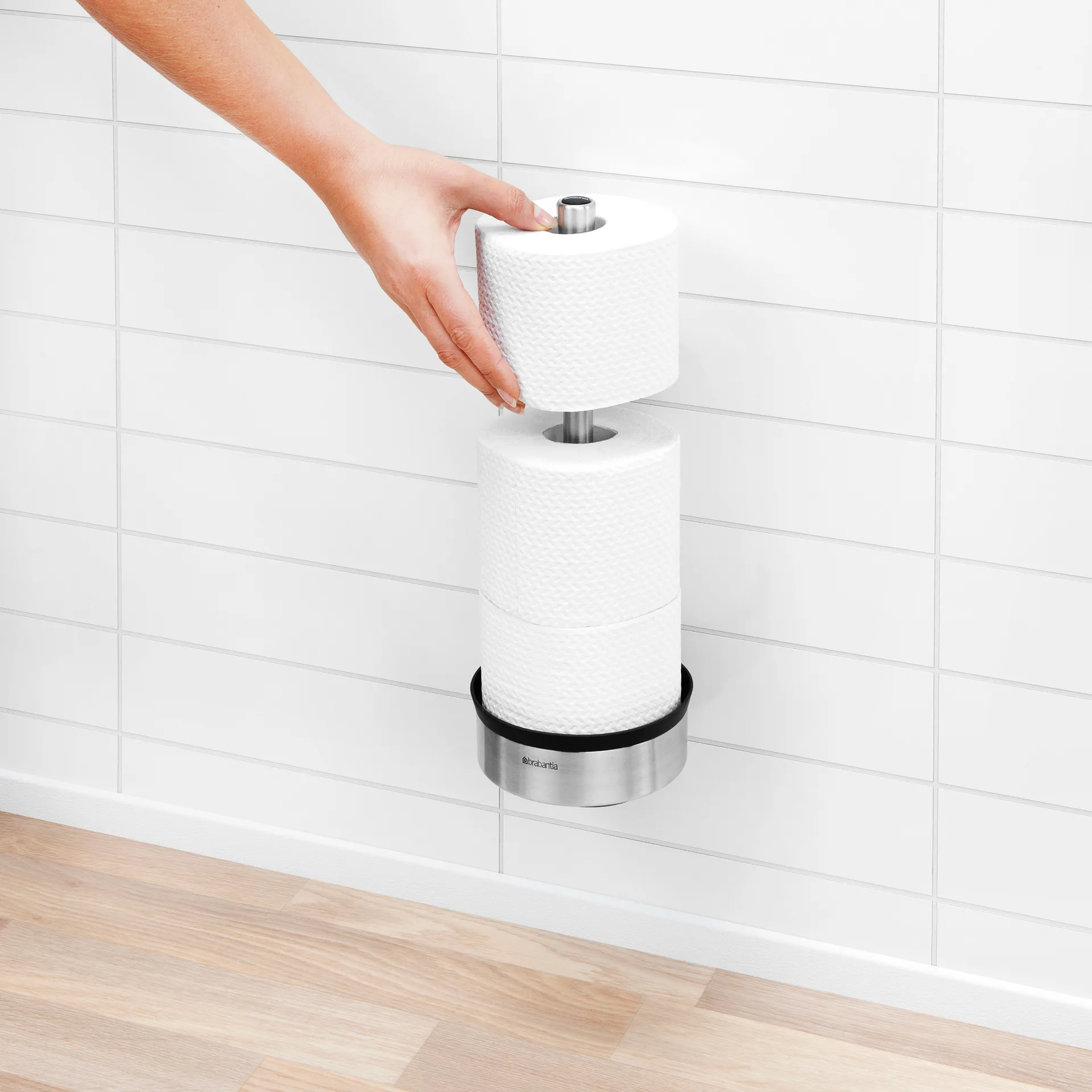 Profile toalettpapirholder for 3 ruller, matt stål Brabantia