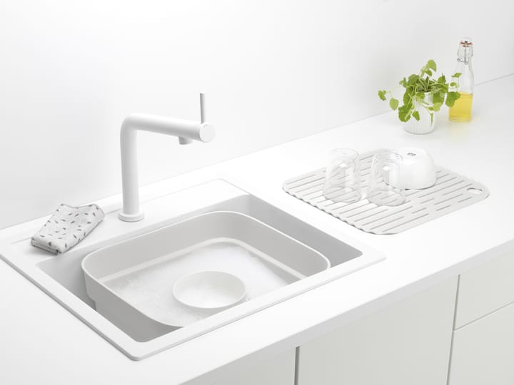 Sinkside oppvaskbalje med tørkebrett 34 x 37 cm, Lysegrå Brabantia