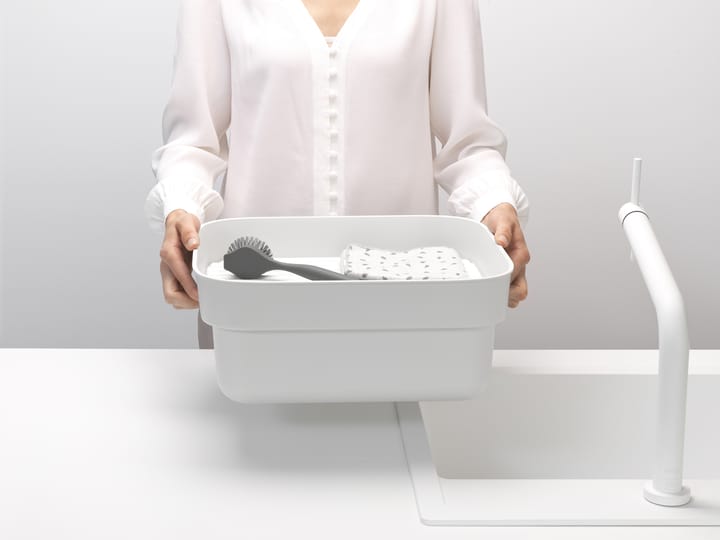 Sinkside oppvaskbalje med tørkebrett 34 x 37 cm, Lysegrå Brabantia