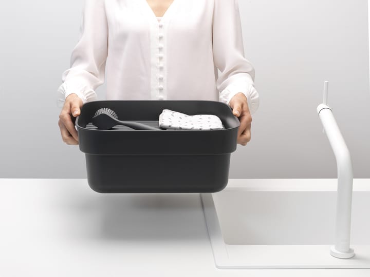 Sinkside oppvaskbalje med tørkebrett 34 x 37 cm, Mørkegrå Brabantia