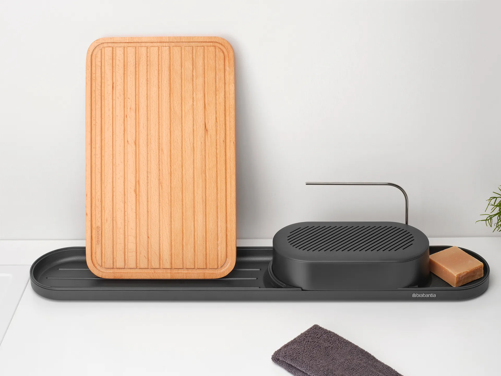 SinkStyle oppvaskorganiserer sett 2 deler, Mineral Infinite Grey Brabantia